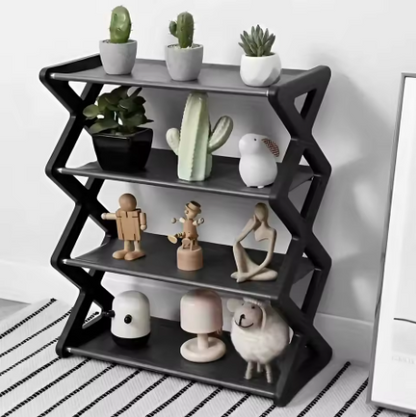 4-Tier X-Type Shoe Storage Rack — Foldable, Dust-Proof