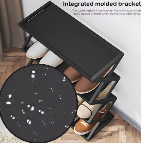 4-Tier X-Type Shoe Storage Rack — Foldable, Dust-Proof